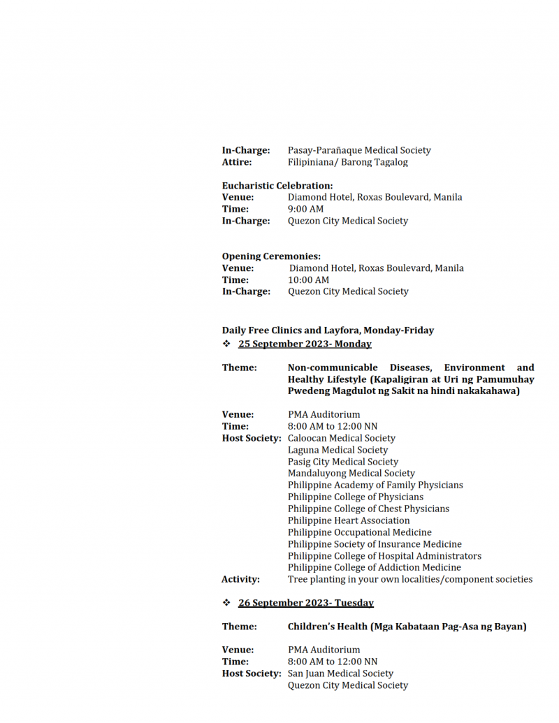 Memorandum Circular No. 2023-08-15-012 : 66th PMA National Medicine ...